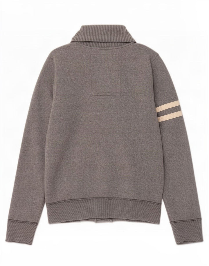 Abercrombie & Fitch Jaqueta masculina de agasalho grande de algodão cinza