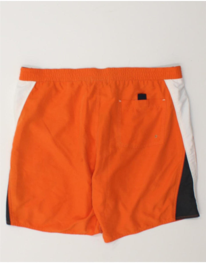 Shorts de banho masculino Fila grande bloco colorido laranja