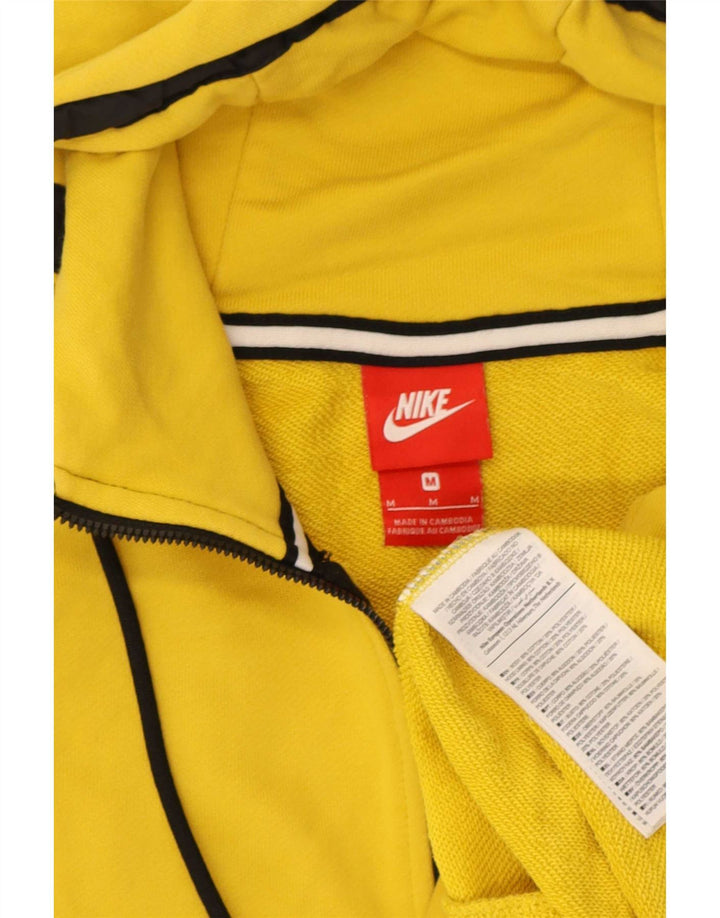 Suéter Nike masculino com capuz e zíper médio algodão amarelo
