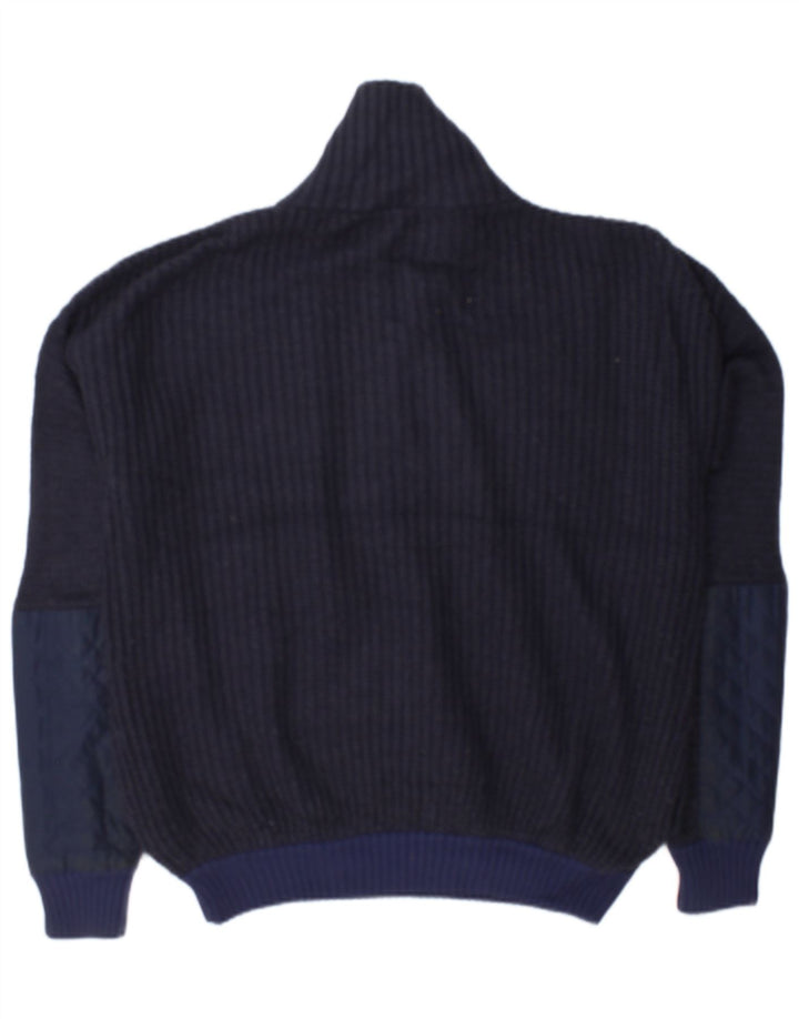 Camisola Topshop Feminina Oversized com gola éclair e camisola UK 12 Azul Marinho Médio