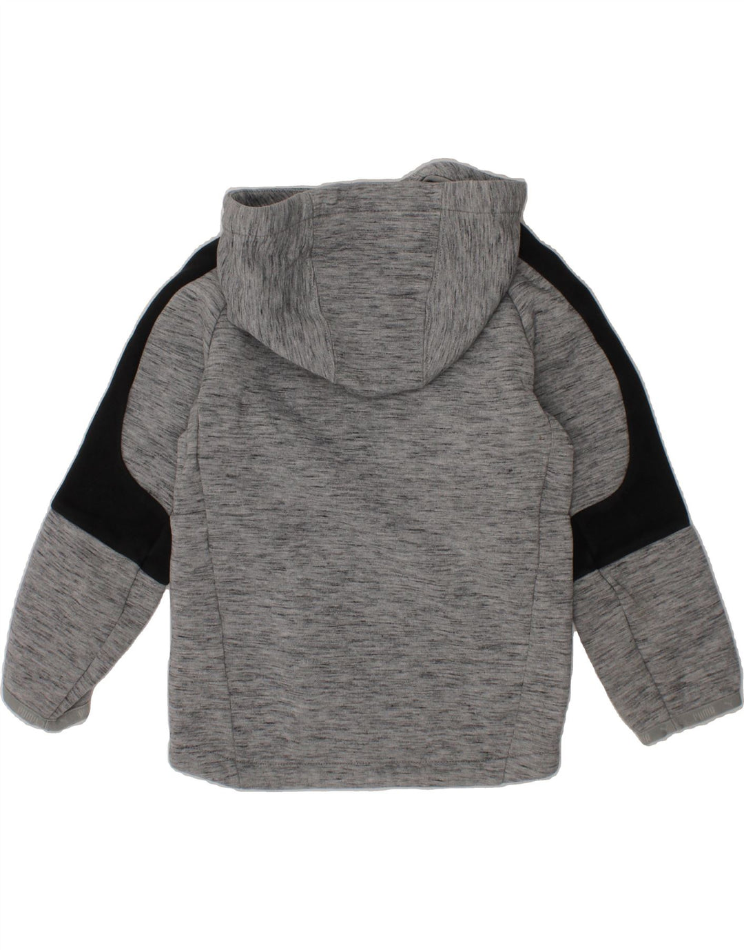 PUMA Girls Hoodie Jumper 5-6 Years Grey Colourblock Cotton Vintage Puma and Second-Hand Puma from Messina Hembry 