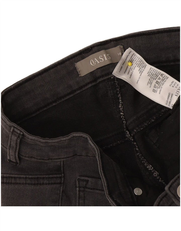 Shorts jeans feminino Oasis UK 10 pequeno W28 algodão cinza