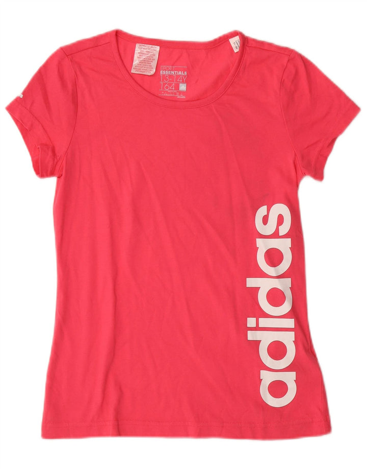 Camiseta Adidas Climalite Graphic Feminina 13-14 Anos Algodão Rosa