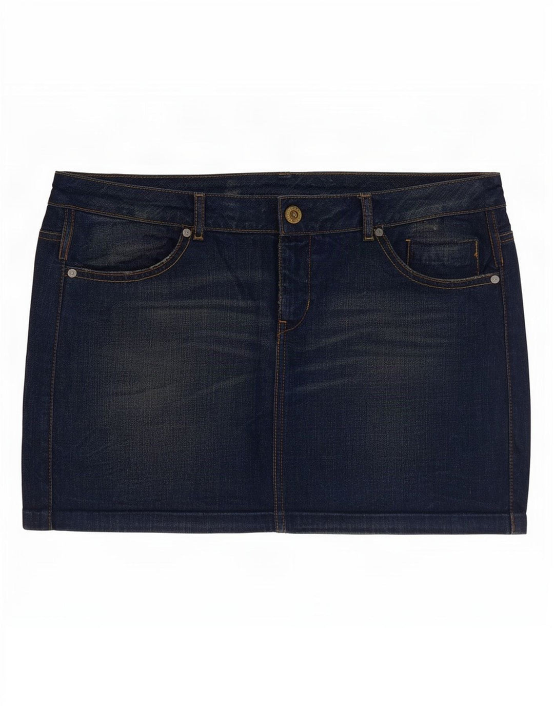 Mini saia jeans feminina Guess W32 grande algodão azul marinho