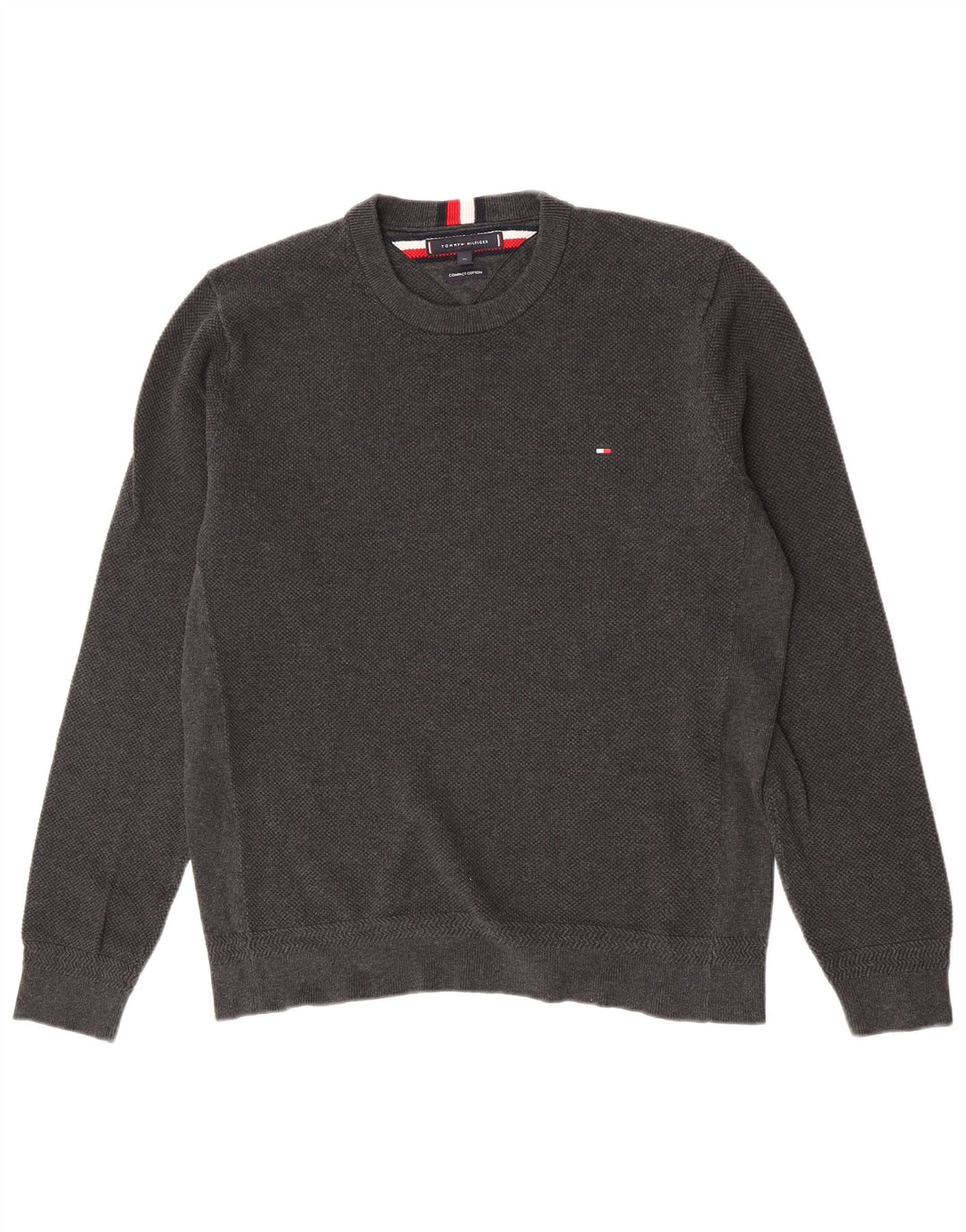 Tommy Hilfiger Suéter masculino com gola redonda XL algodão cinza