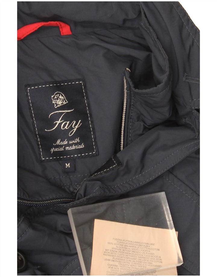 Jaqueta utilitária masculina Fay UK 38 algodão azul marinho médio