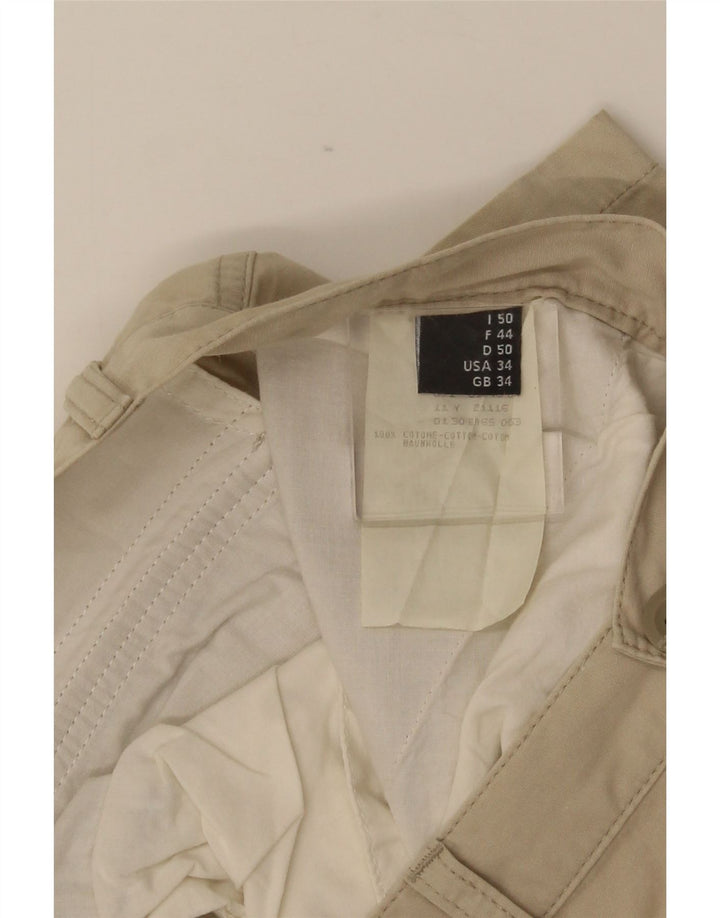 BELFE & BELFE Shorts cargo masculino W34 grande algodão bege