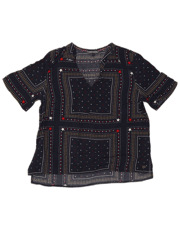 Blusa feminina Tommy Hilfiger EUA 6 médio azul marinho manchado