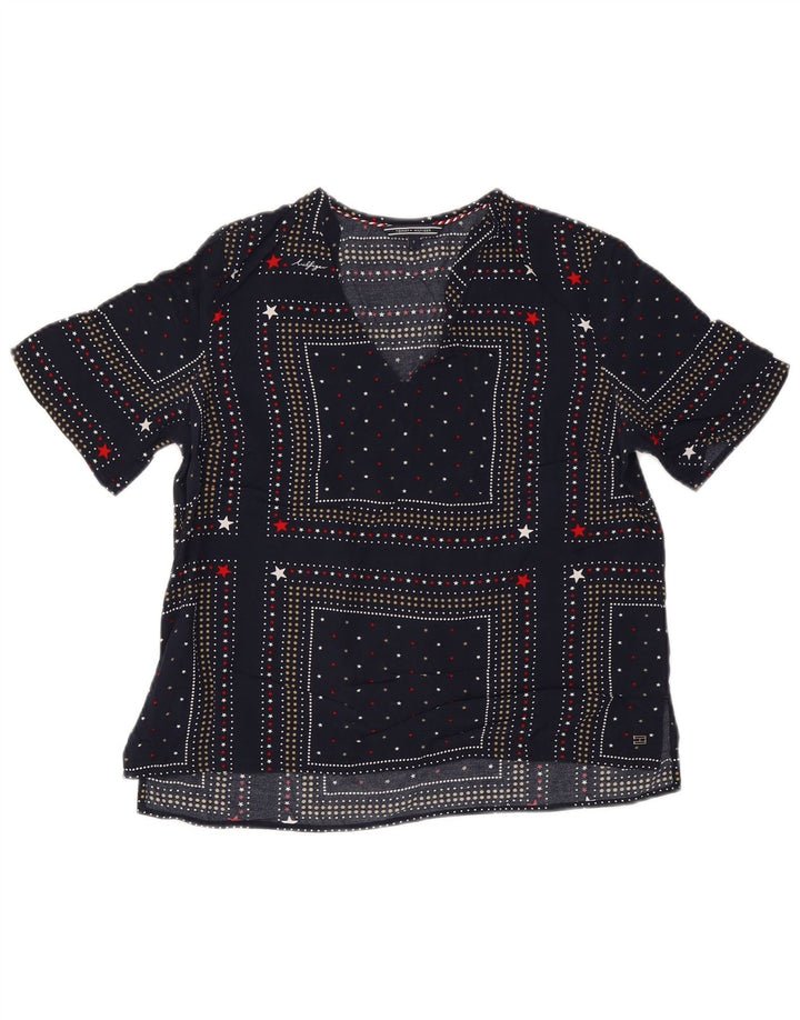 Blusa feminina Tommy Hilfiger EUA 6 médio azul marinho manchado