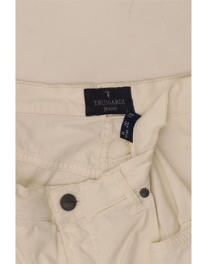 TRUSSARDI Mens Straight Jeans W35 L34 White Cotton Vintage Trussardi and Second-Hand Trussardi from Messina Hembry 