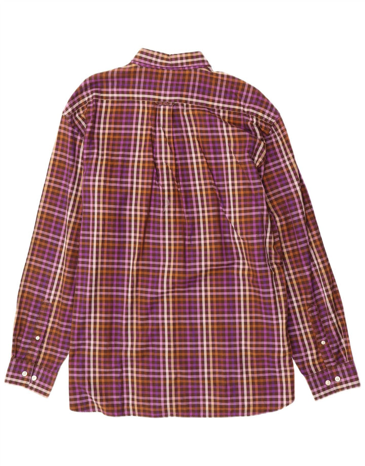Camisa masculina Gant Regular Fit XL algodão guingão roxo