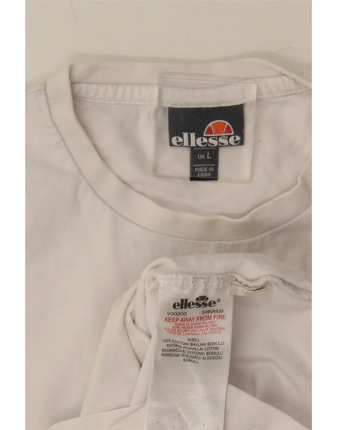 Camiseta masculina Ellesse com estampa gráfica grande de algodão branco