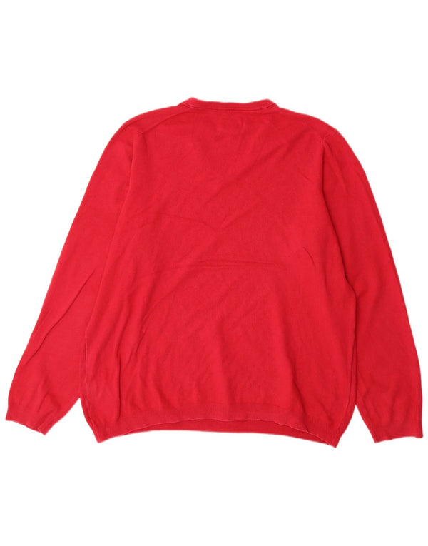 Suéter Adidas feminino oversized com decote em V UK 18 XL algodão rosa