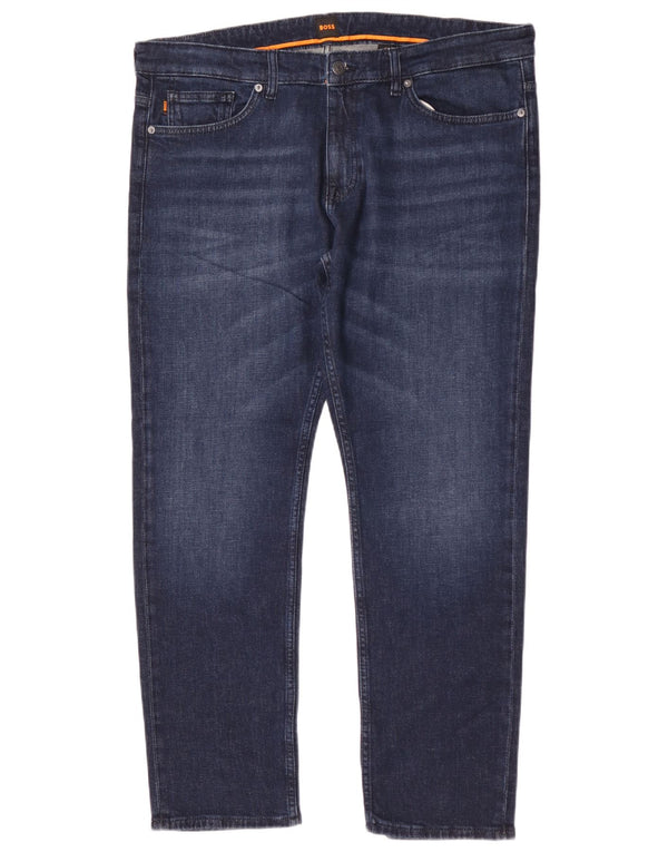 Hugo Boss Masculino Delaware Slim Jeans W38 L32 Azul Marinho Algodão