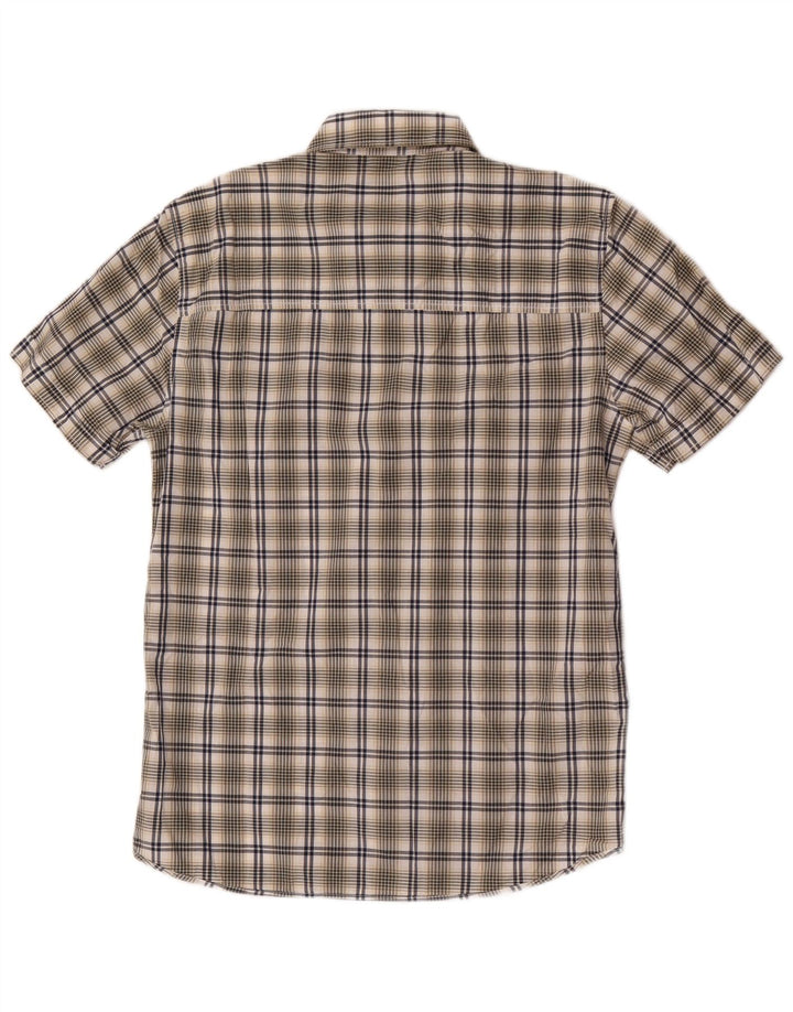 Camisa masculina de manga curta North Sails algodão xadrez verde médio