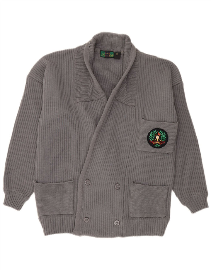 Suéter Cardigan Masculino Vintage XL Cinza