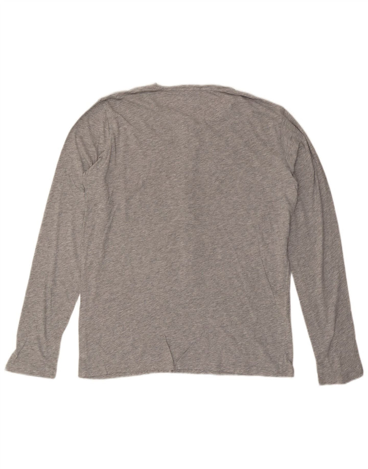CHEAP MONDAY Top masculino de manga comprida cinza médio manchado