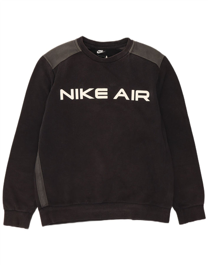 Nike masculino gráfico moletom jumper médio algodão preto