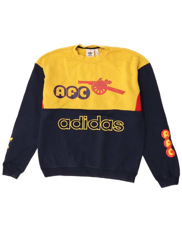 Adidas Mens Arsenal Graphic Moletom Jumper Médio Azul Marinho Colorblock