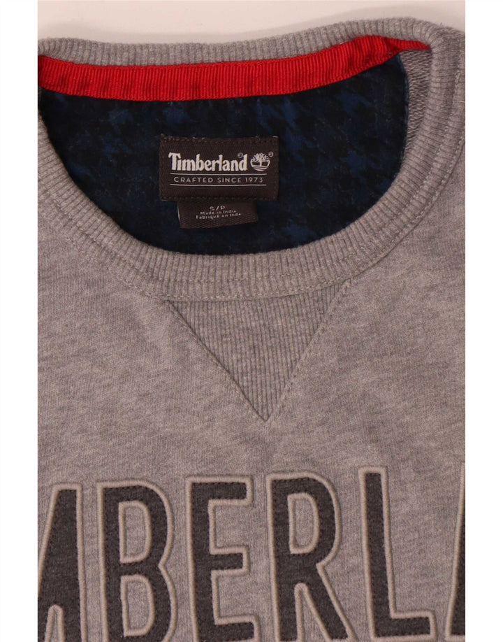 Timberland moletom masculino gráfico jumper pequeno algodão cinza
