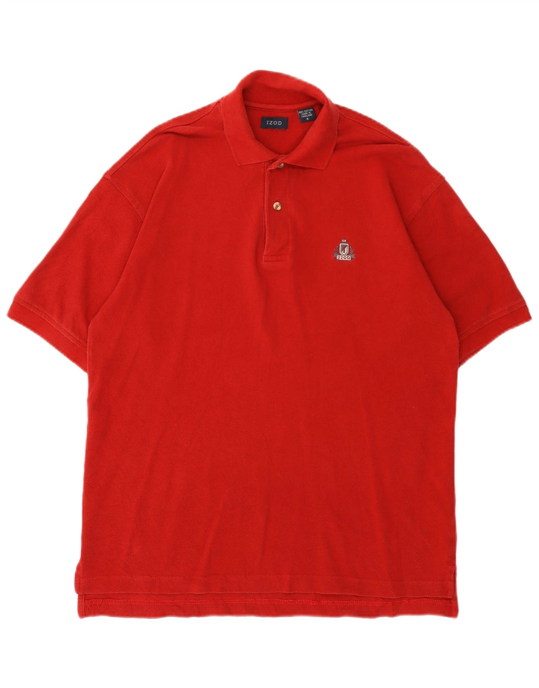 Camisa polo masculina IZOD pequena de algodão vermelho