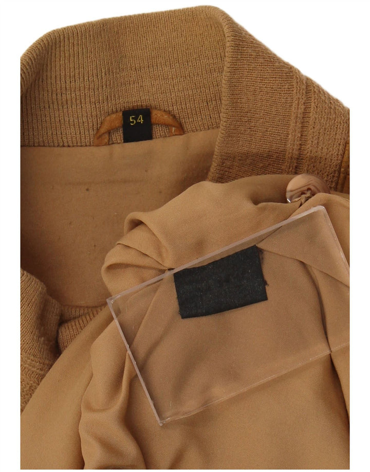 Jaqueta bomber masculina vintage de camurça IT 54 2XL couro bege