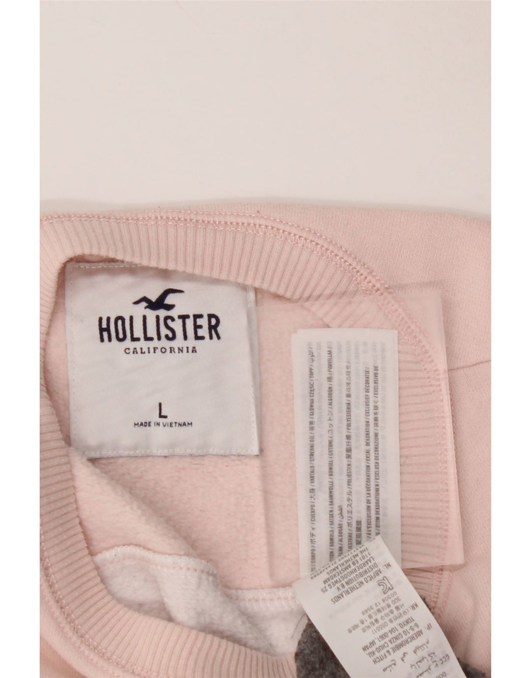 Suéter gráfico feminino HOLLISTER Reino Unido 16 bloco colorido cinza grande