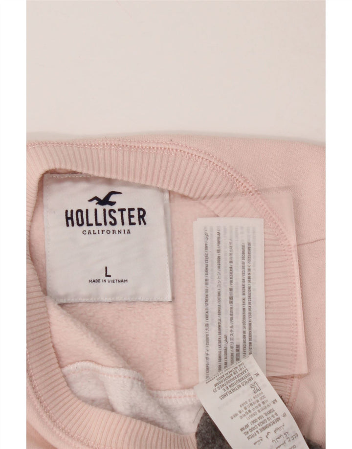 Suéter gráfico feminino HOLLISTER Reino Unido 16 bloco colorido cinza grande