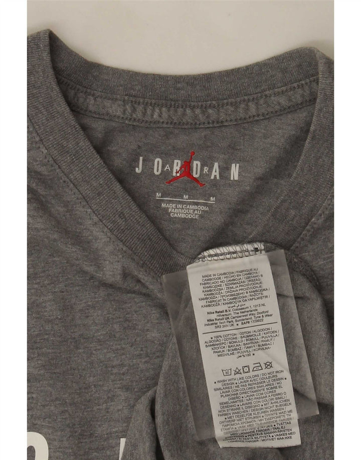 Camiseta masculina Jordan com estampa gráfica, algodão manchado cinza médio