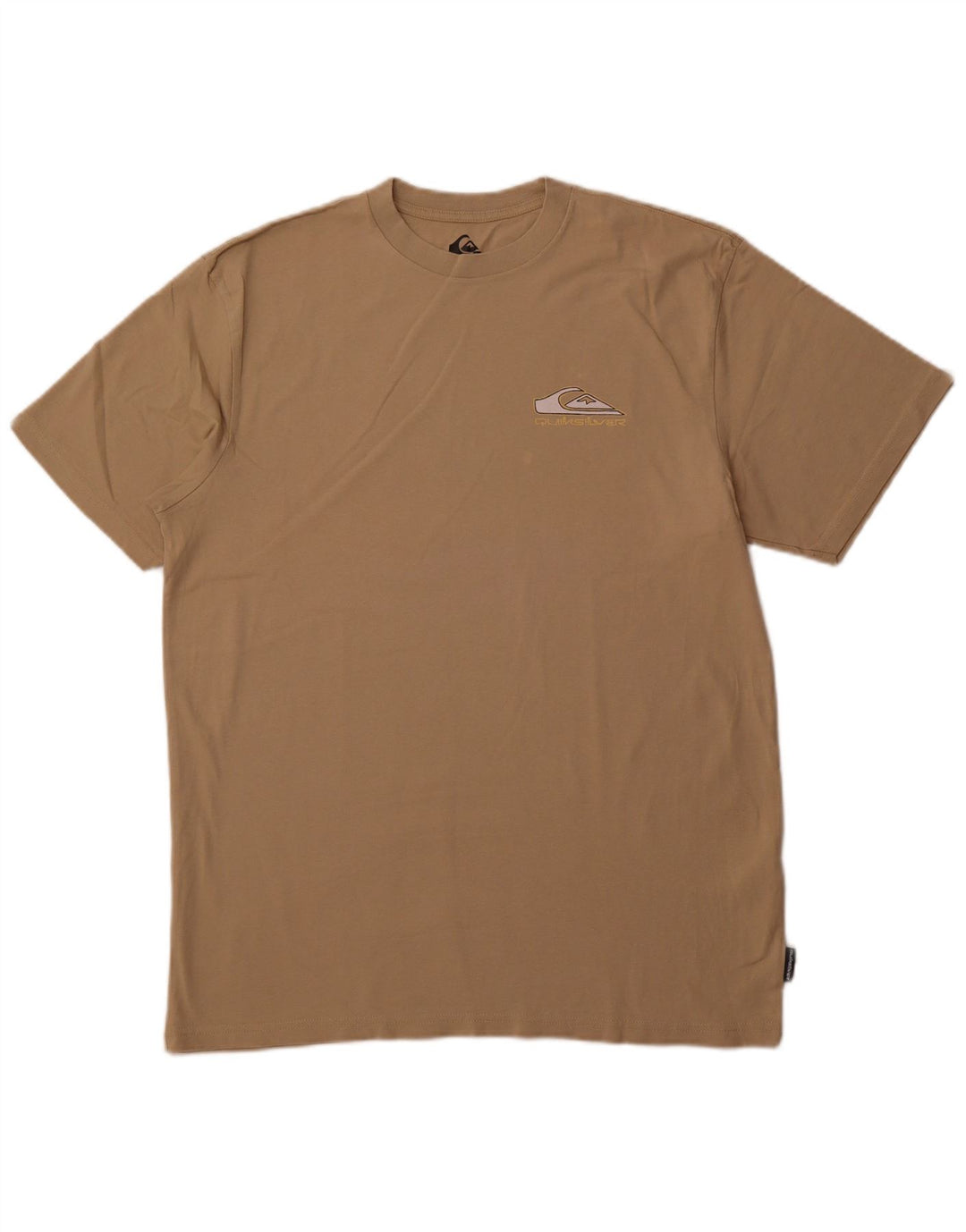 Camiseta masculina QUIKSILVER com ajuste regular e estampa grande de algodão bege