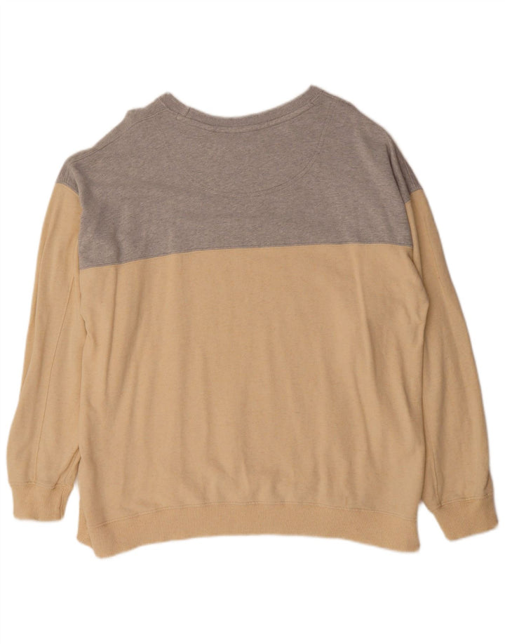 FAT FACE moletom masculino jumper grande bege colorblock algodão