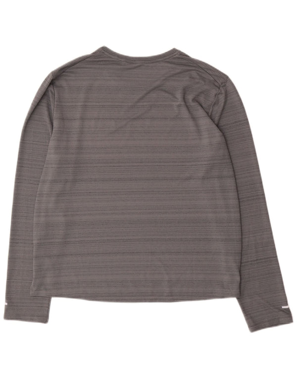 Top Nike masculino Dri Fit manga comprida grande poliéster manchado cinza