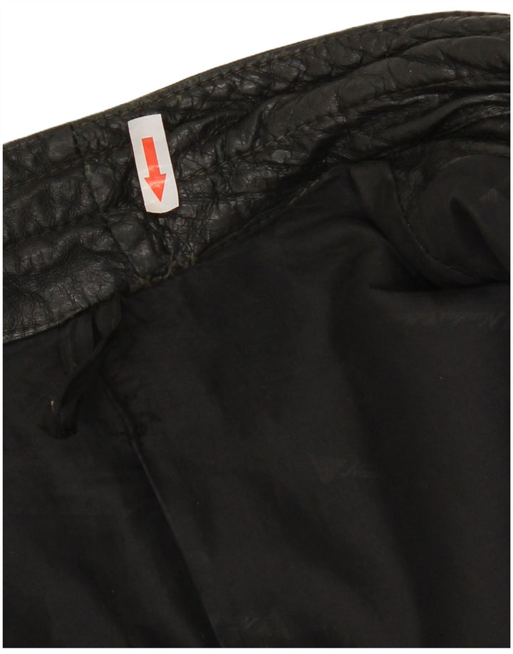 Colete de couro masculino vintage UK 40 grande couro preto