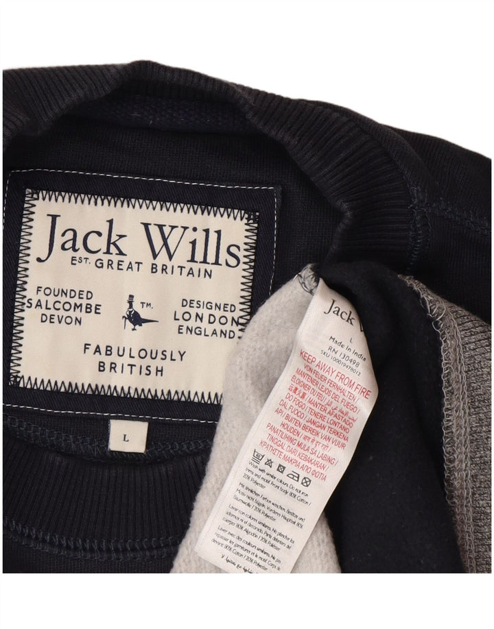 Jack Wills masculino Salcombe moletom grande bloco colorido azul marinho