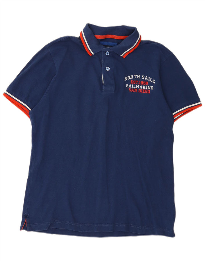 Camisa polo masculina North Sails gráfica grande algodão azul marinho