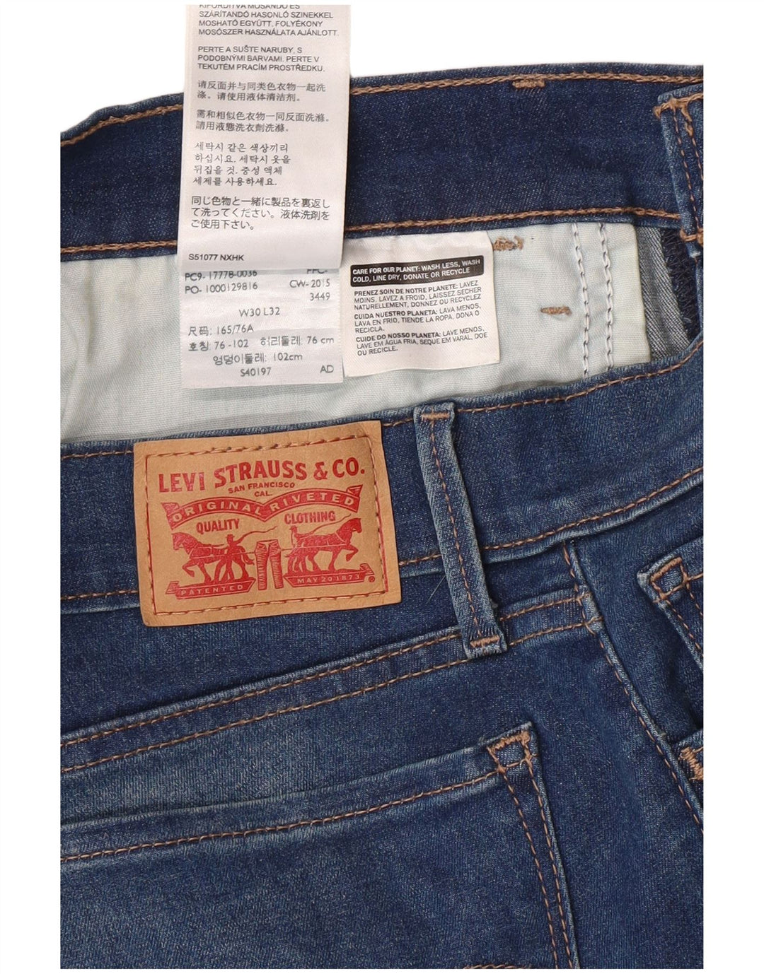Calça jeans feminina LEVI'S 710 Super Skinny W30 L32 azul algodão