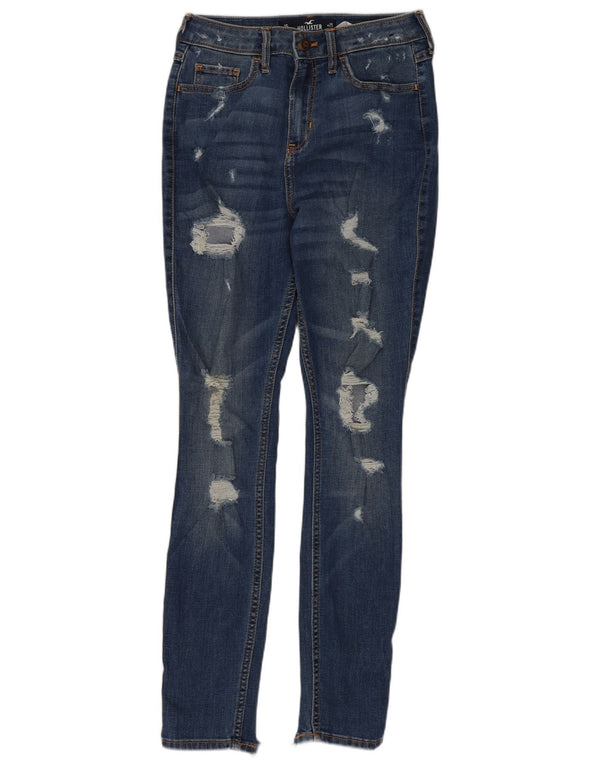 Jeans skinny femininos Hollister US 1 XS W25 L28 algodão azul
