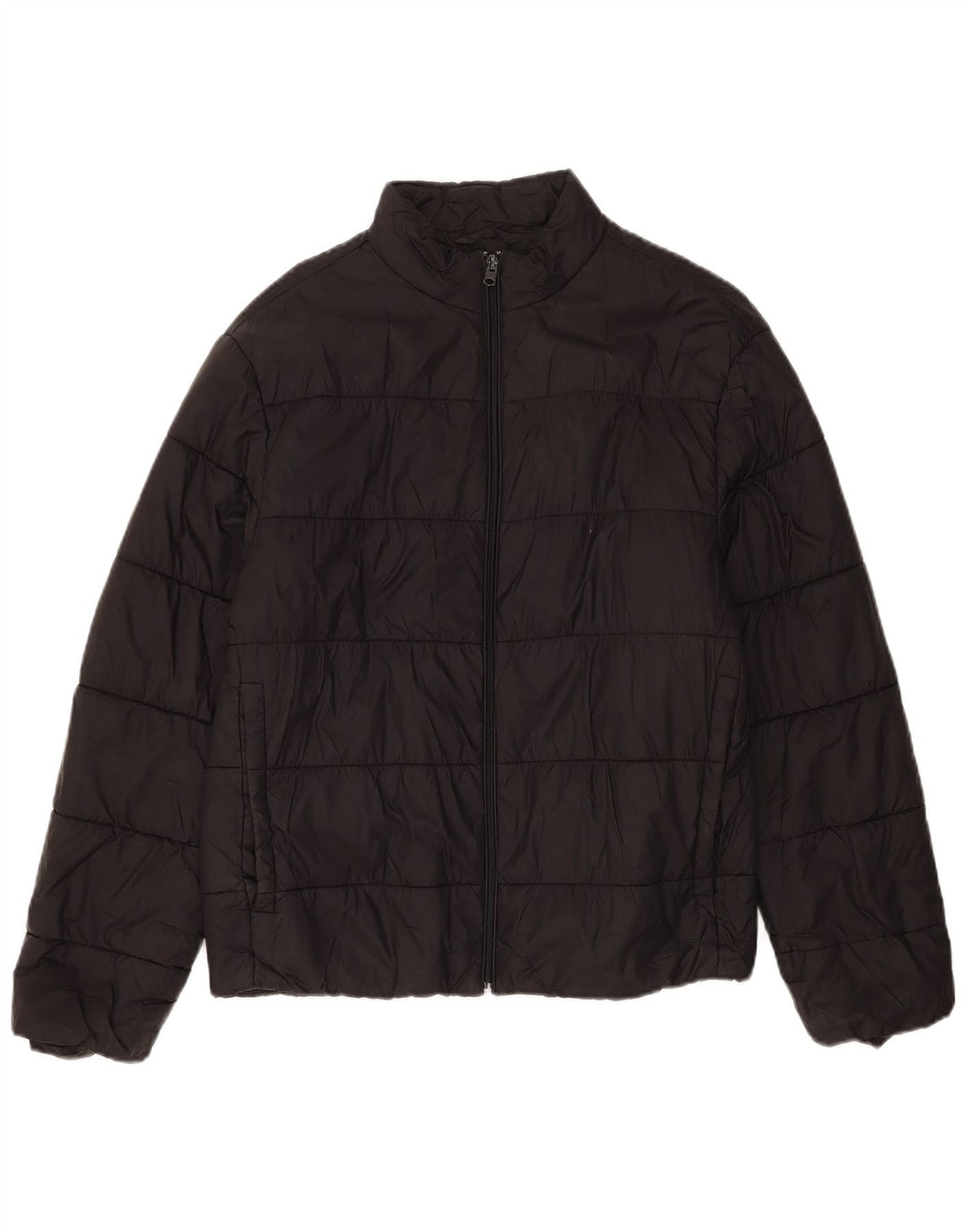 Jaqueta acolchoada masculina Zara UK 40 grande nylon preto
