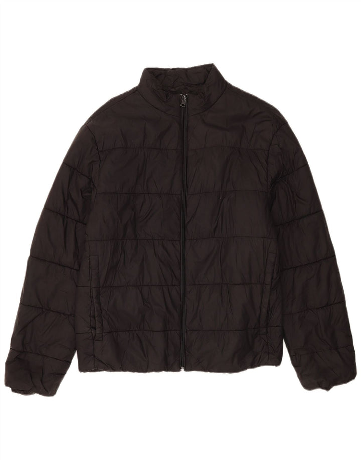 Jaqueta acolchoada masculina Zara UK 40 grande nylon preto