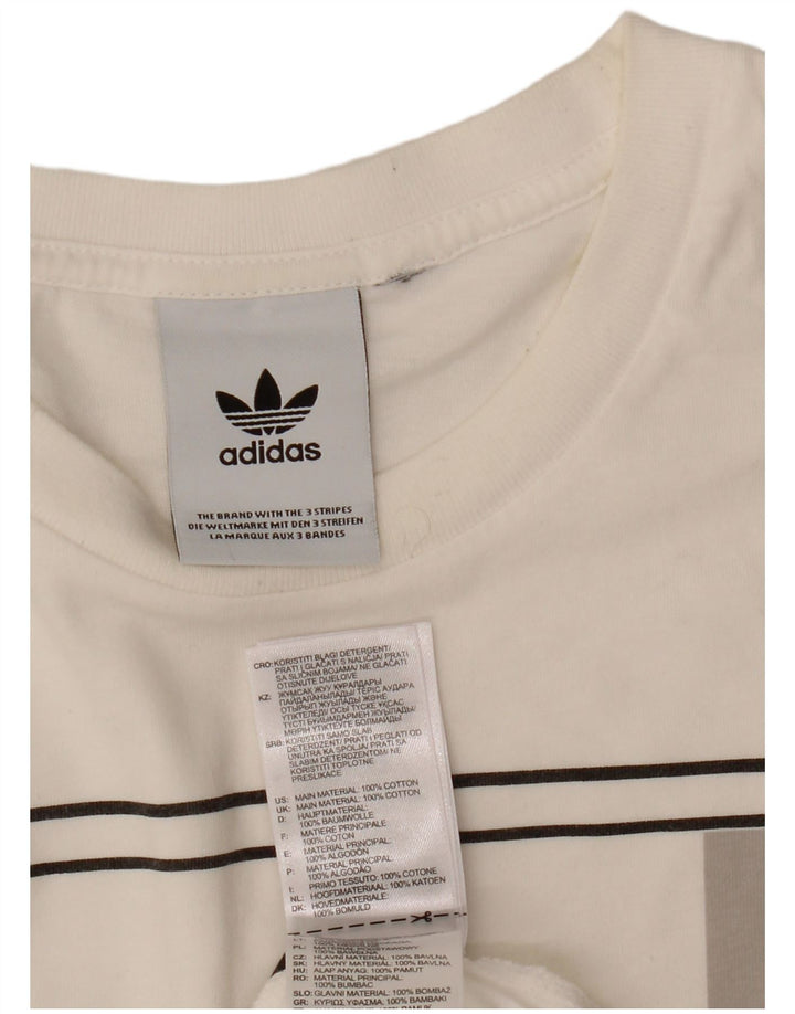 Adidas Mens Graphic T-Shirt Top Grande Algodão Branco