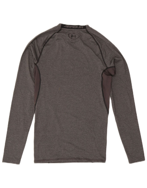 Under Armour Masculino Heat Gear Top Manga Longa Cinza Médio Colourblock