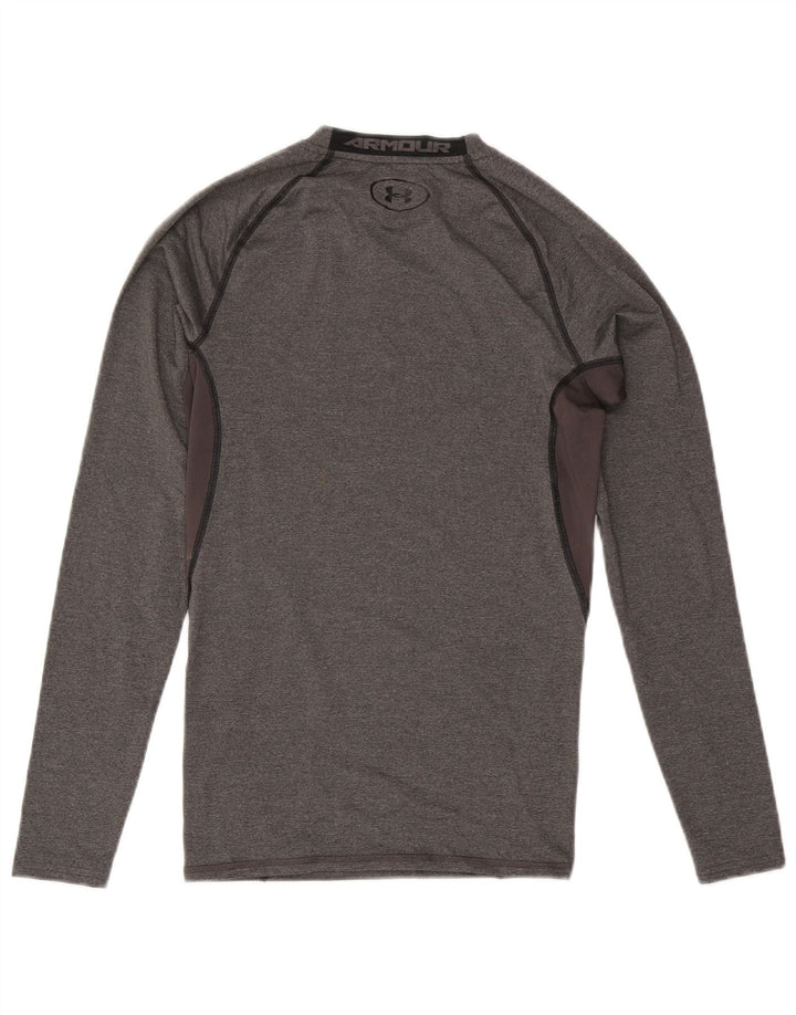Under Armour Masculino Heat Gear Top Manga Longa Cinza Médio Colourblock