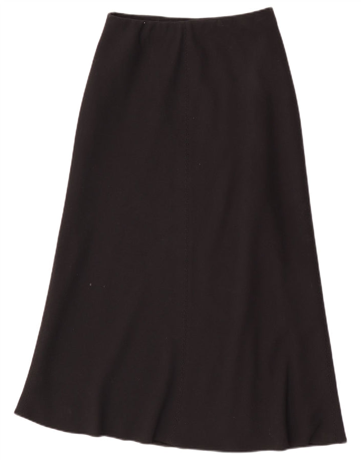 Saia maxi feminina Marks & Spencer Reino Unido 10 pequena W26 poliéster preto
