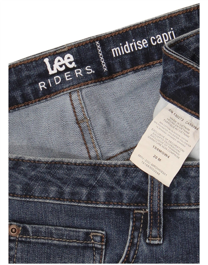 Lee Womens Riders Mid Rise Capri Jeans EUA 20 3XL W40 L23 Azul Marinho Algodão