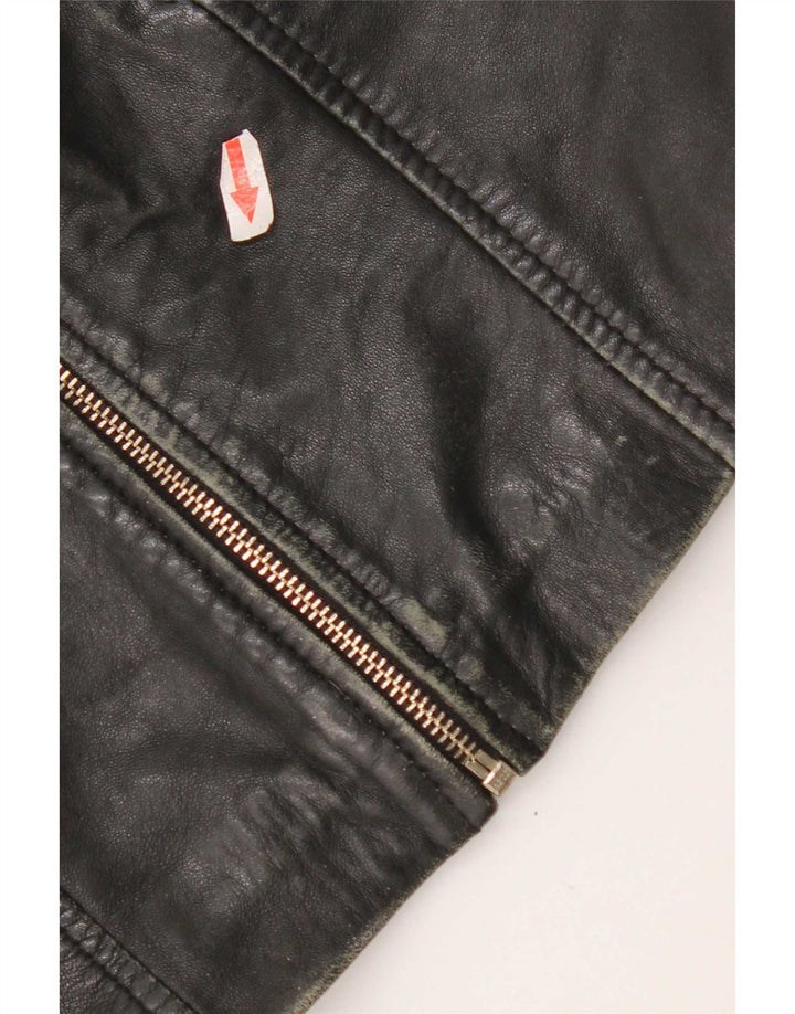 Jaqueta feminina de couro Mango UK 10 pequena preta