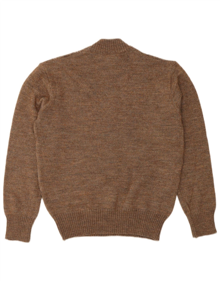 Rinaldi Suéter masculino geométrico jumper médio marrom geométrico clássico