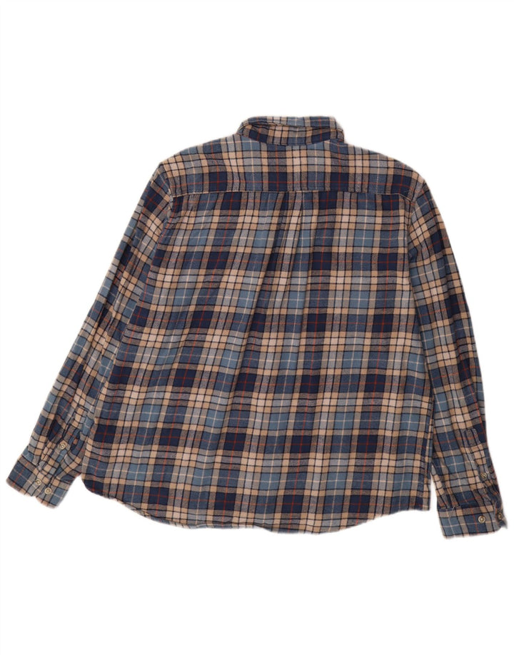 Camisa masculina de flanela EDDIE BAUER 2XL algodão xadrez azul
