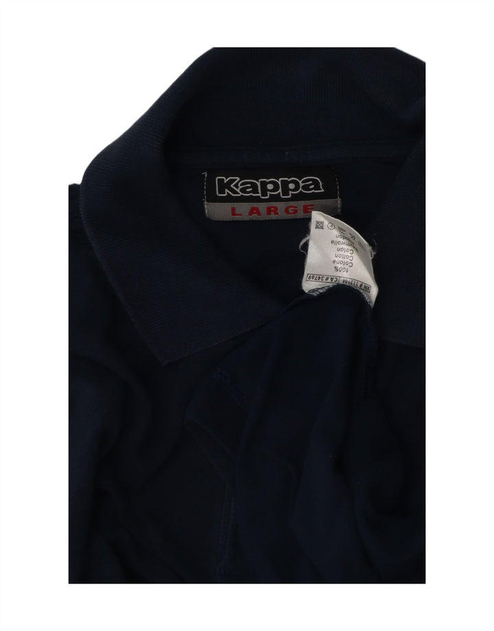 Camisa polo masculina Kappa grande algodão azul marinho