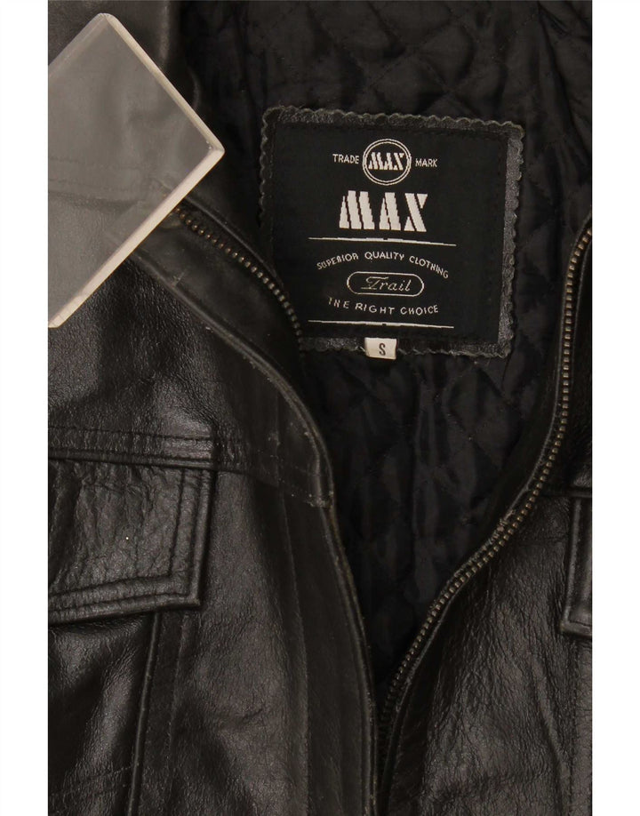 Jaqueta de couro feminina Max UK 10 pequena preta