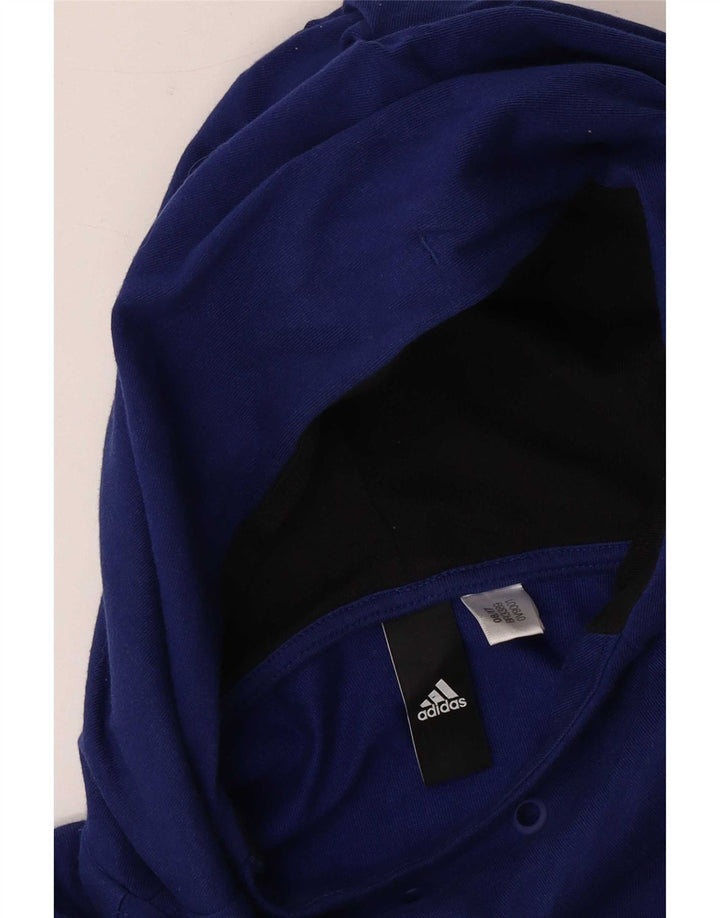 Adidas masculino com capuz gráfico top manga longa pequeno azul colorblock